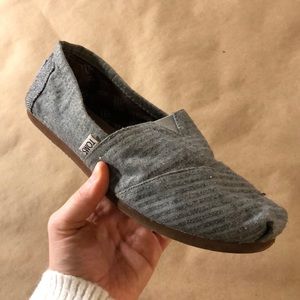 TOMS Light Gray Striped Shoes